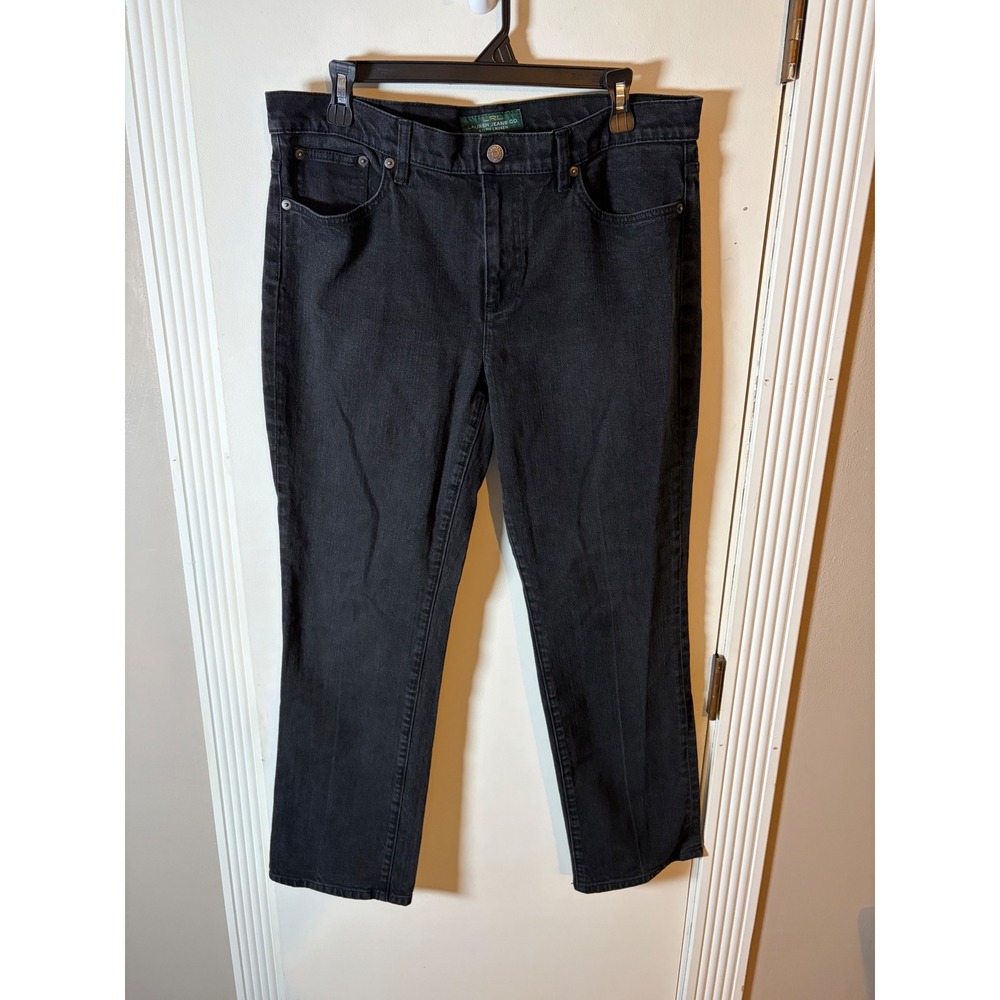 Lauren Ralph Lauren Black Straight Leg Jeans Womens 14 LRL Denim